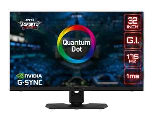 MSI Optix MPG321QRF-QD 32 Inch WQHD Gaming Monitor - 2560 x 1440 Rapid IPS Quantum Dot Panel, 175 Hz / 1ms £399 @ Amazon