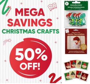 Half Price Christmas Crafts + Free Click & Collect on £10 spend