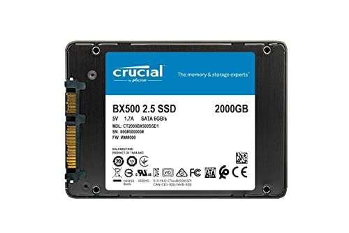 Crucial BX500 2TB 3D NAND SATA 2.5 Inch Internal SSD - Up to 540MB/s - CT2000BX500SSD1 £87.49 @ Amazon