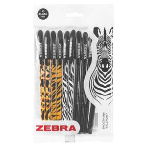 Zebra Smooth Ink Animal Print Ballpens 10Pk - £1.50 @ Sainsbury's