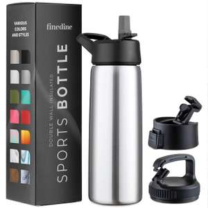 Triple Insulated Stainless Water Bottle with Straw, Flip Lid & Wide Mouth Cap (750ml) - £12.99 Sold by YH-Goods UK and Fulfilled by Amazon