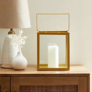 Gold 25cm Lantern now only £2.50 with Free Click and Collect From Dunelm
