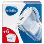 BRITA Marella Fridge Water Filter Jug, 2.4L - White. Half Year Pack, Includes 6 x MAXTRA+ Filter Cartridges