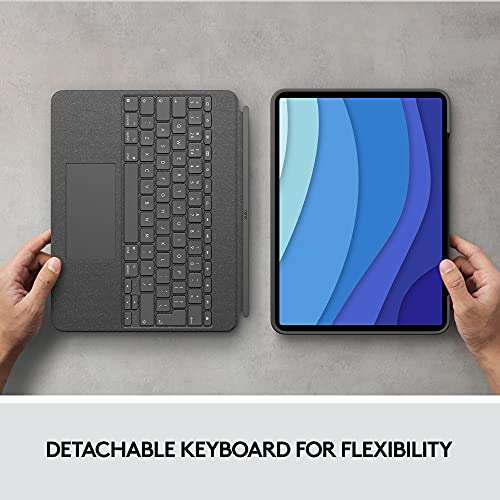 Logitech Combo Touch iPad Pro 12.9-inch (5th gen - 2021) Keyboard Case, Detachable Backlit KB with Kickstand, Trackpad £138.22 @ Amazon