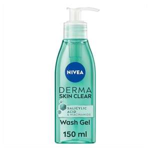 NIVEA Derma Skin Clear Wash Gel (150ml), With Salicylic Acid & Niacinamide (£2.24/£2.12 on S&S) + 10% off 1st S&S