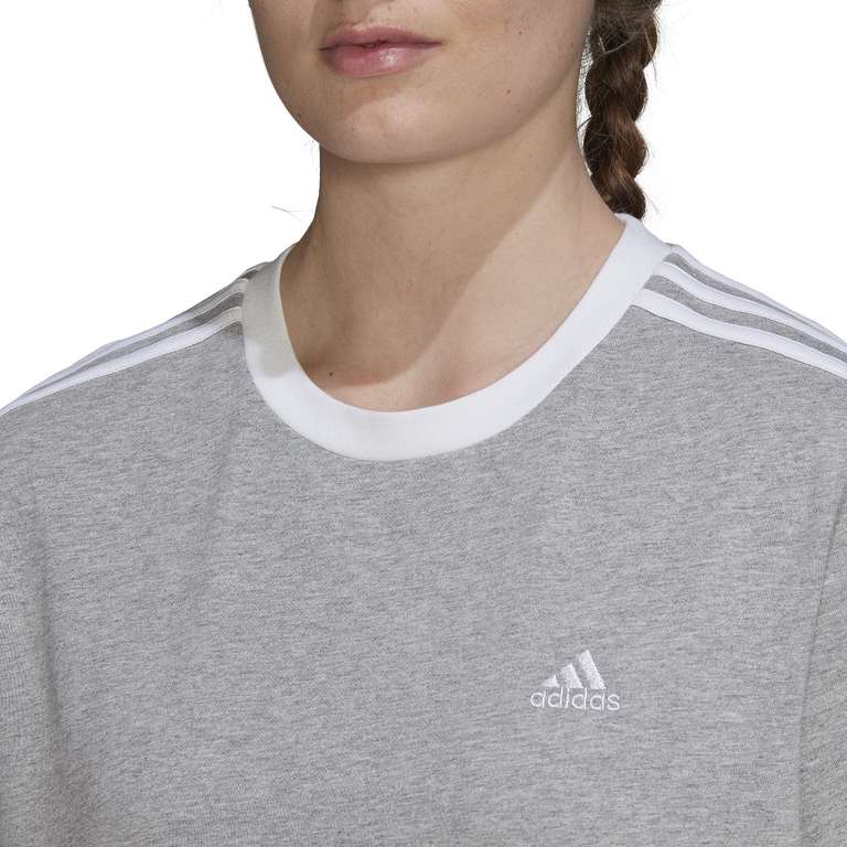 adidas Women's Essentials 3-Stripes T-Shirt T-Shirt (size XS medium grey)