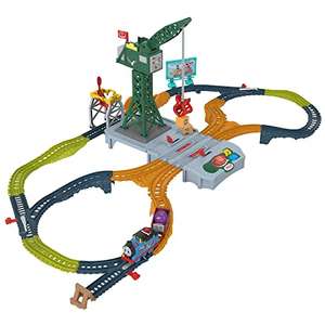Thomas and Friends Motorized Train Set, Talking Cranky Delivery Set, Battery Powered Toy Train and Crane with Songs and Sounds,