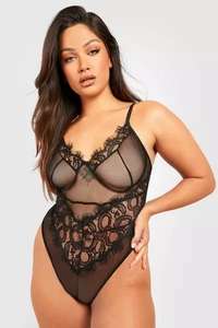 Plus Size Lace Contour Bodysuit now £10 with Free Delivery Code Sold & delivered by: boohoo @ Debenhams