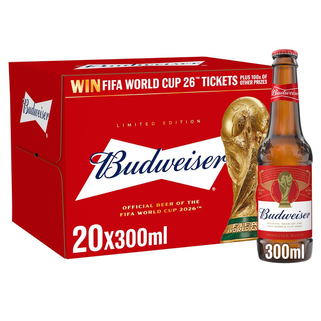 Budweiser Beer, 20 x 300ml Bottles - £9.49 / £8.49 S&S