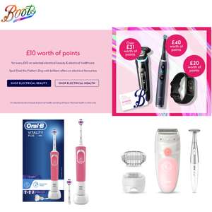 £10 of Points for every £60 spend on selected Electrical Beauty and Fitbit + up to 1/2 price on electrical beauty - Online only - @ Boots