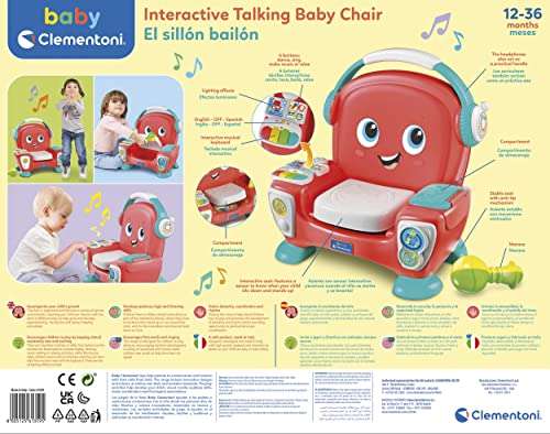 Clementoni 61359 The Bailon Armchair Talking Baby Chair-Interactive Toddler, Light And Sounds, Learning Infant £26.10 @ Amazon