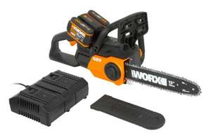 WORX WG381E 40V Battery Dual Battery Cordless 30cm Chainsaw x2 Battery & Dual Fast Charger - 3 Year Warranty - Sold by Worx