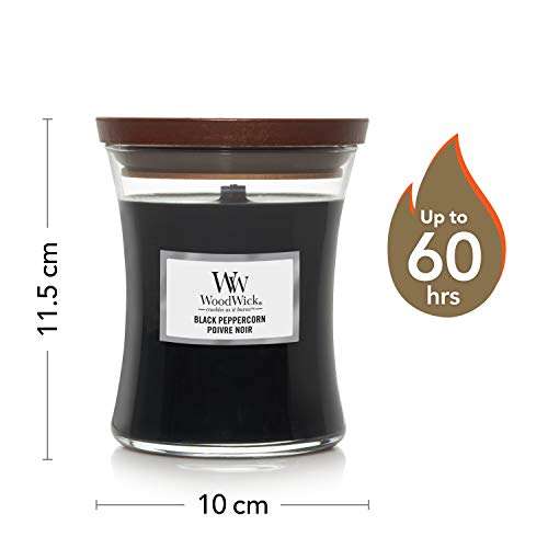 WoodWick Medium Hourglass Scented Candle with Crackling Wick, Black Peppercorn - £12.26 @ Amazon