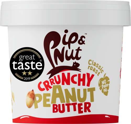 Pip & Nut - Crunchy Peanut Butter (1kg) or Smooth Peanut Butter £5 / £4.68 Subscribe and Save + £1 Voucher on 1st S&S @ Amazon