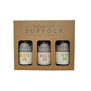 Heart Of Suffolk Distillery Betty's, Rosie's & Ivy's Gin Gift Box 42%, 3 x 200ml £14.63 @ Amazon