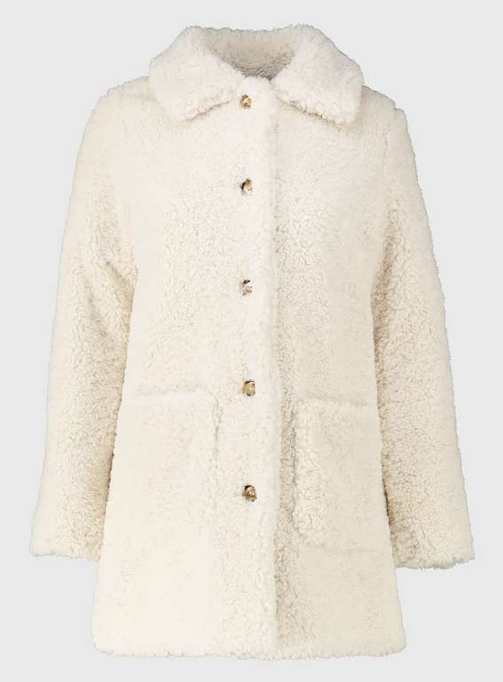 Cream Teddy Coat £24 Free Collection @ TUClothing (Sainsbury's)