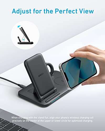 Anker 335 Wireless Charger, 3-in-1 Wireless Cha @ Dispatches from Amazon Sold by AnkerDirect UKrging Station with Adapter. - £24.99