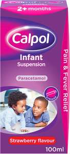 Calpol Infant Suspension Paracetamol, 2+ Months, Strawberry, 100ml - £3.29 (£2.96 with Sub & Save + 15% first order voucher) @ Amazon