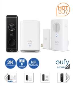 eufy 2K Dual Cam Video Battery Doorbell with Homebase 2 and Chime