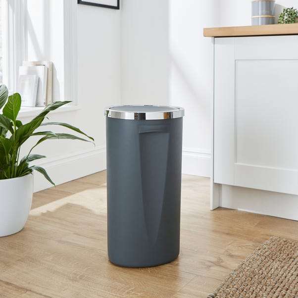 35L Bin with Swing Lid - Black or Grey - Free Click & Collect