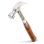 Estwing E16C Curved Claw Hammer - Leather Grip 450g (16oz), Silver