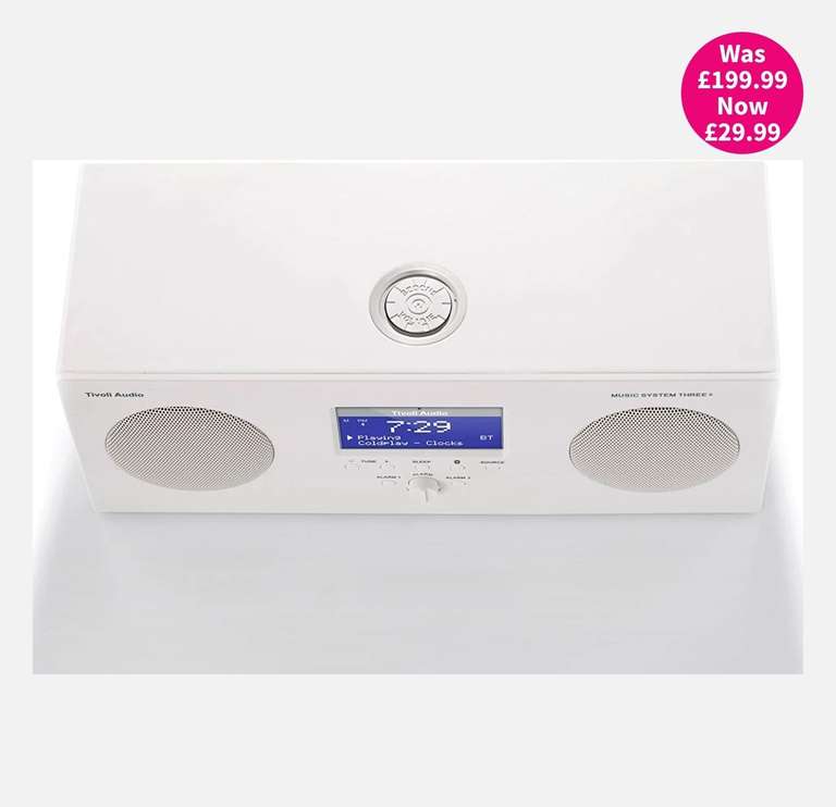 Tivoli Audio Music System 3+ White Bluetooth Speaker with DAB+ & FM Radio £29.99 @ HMV