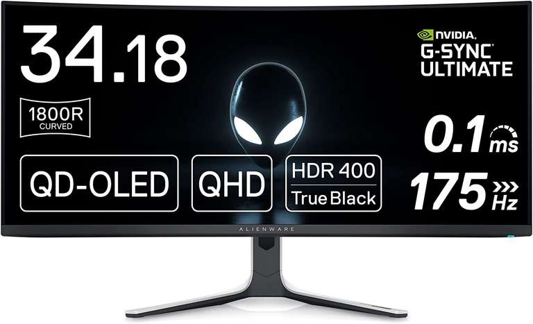 Alienware 34 QD-OLED Gaming Monitor - AW3423DWF - £689.59 with code at Dell