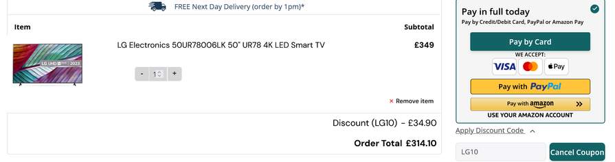 50 inch LG LED UHD UR78 4K Smart TV - 50UR78006LK