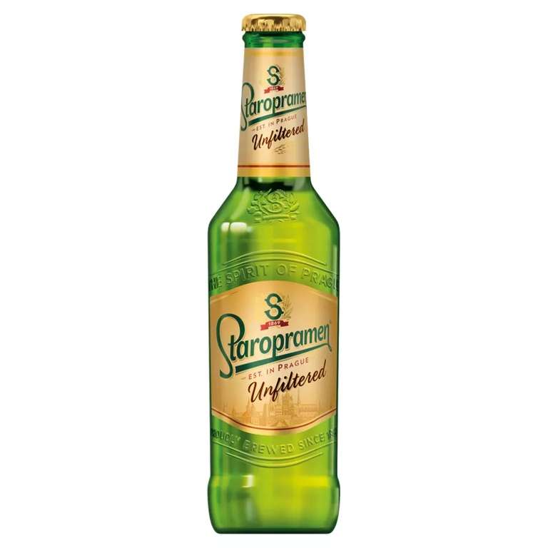 Staropramen Unfiltered lager brewed in Czech Republic - 4 for 3