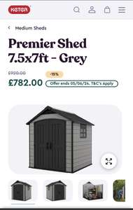 Premier Shed 7.5x7ft - Grey