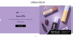 Brand of The Week: 20% off Urban Decay + Free Click & Collect over £15 (otherwise £1.50) - @ Boots