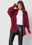 Womens Edge To Edge Cable Cardigan, All Sizes - With Code