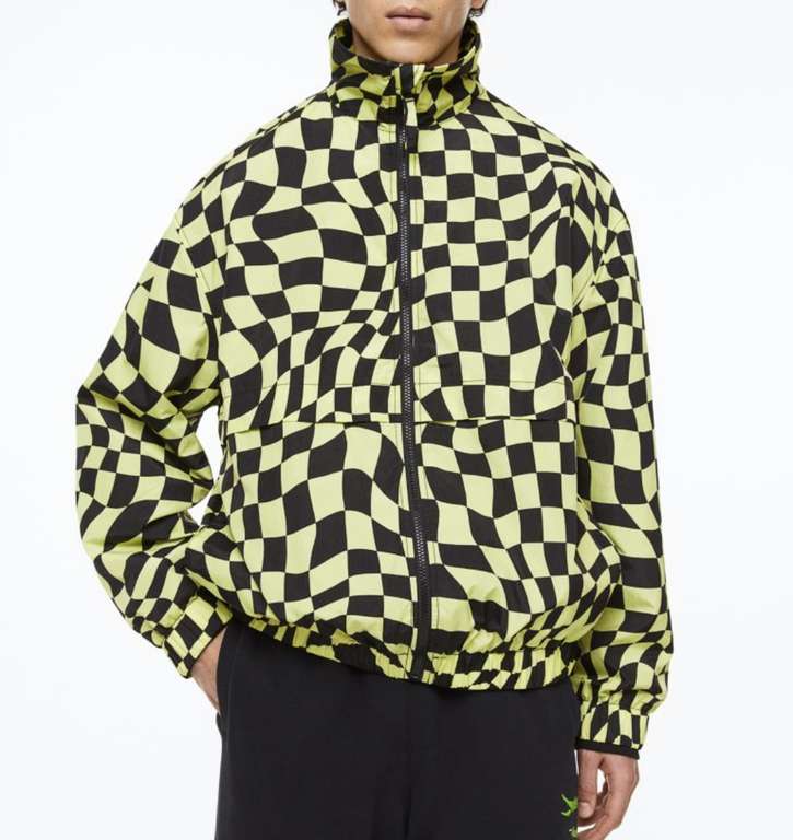 H&M Nylon track jacket checked pattern