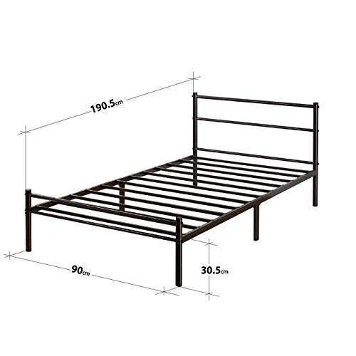 ZINUS Platform Steel Black Single Bed Frame