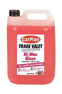 CarPlan Trade Valet Hi-Wax Rinse Instant Shine - 20 Applications, 5 Ltr