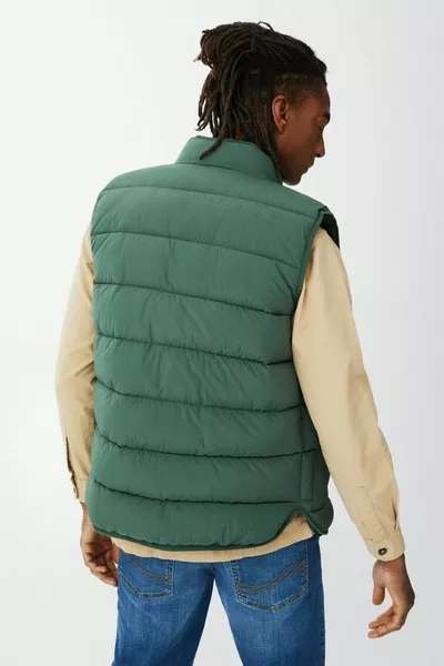 Mantaray Quilt Gilet in Khaki Green for 