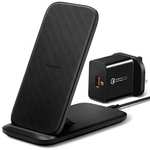 Spigen SteadiBoost Convertible 15W Fast Wireless Charger Stand Pad + Qualcomm Quick Charge 3.0 USB Charger Sold by Spigen EU / FBA