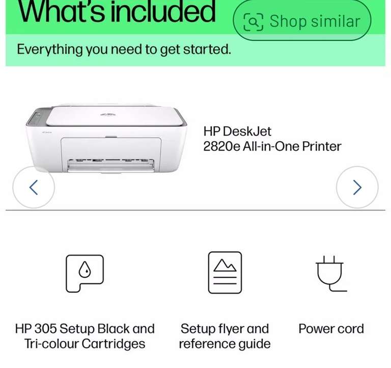 HP DeskJet 2820e AiO Wireless Printer & 3 Months Instant Ink - Free C&C
