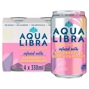 Aqua Libra Sparkling Water Infused with Raspberry & Blackcurrant Cans