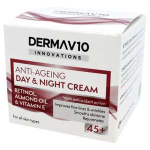 Derma V10 Innovations anti-ageing day & night cream retinol 50ml £1 + £1.49 delivery @ Lloyds pharmacy