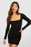 Basic Sqaure Neck Mini Dress + Free Delivery Code