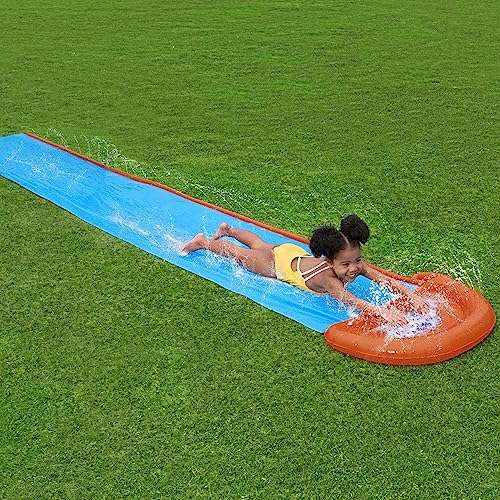 Bestway H20GO Single Lane Slip and Slide | Inflatable Water Slide for Kids and Adults, Summer Garden Outdoor Toy with Built-in Sprinklers