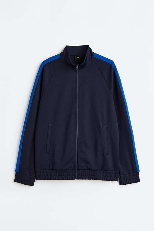 H&M Navy Relaxed Fit retro style Track jacket (xs-2XL) - Free C&C For Members