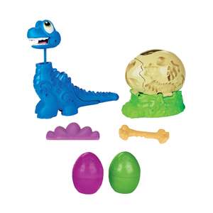 Play-Doh F1503FF2 Dino Crew Bronto Toy Dinosaur with 2 Eggs 70g, Multi Colour