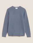 Merino Wool Blend Textured Crew Neck Jumper £12 Free Click & Collect @ Marks & Spencer