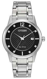 Citizen Eco-Drive Men's Diamond Watch with Black Dial £89.50 @ Amazon