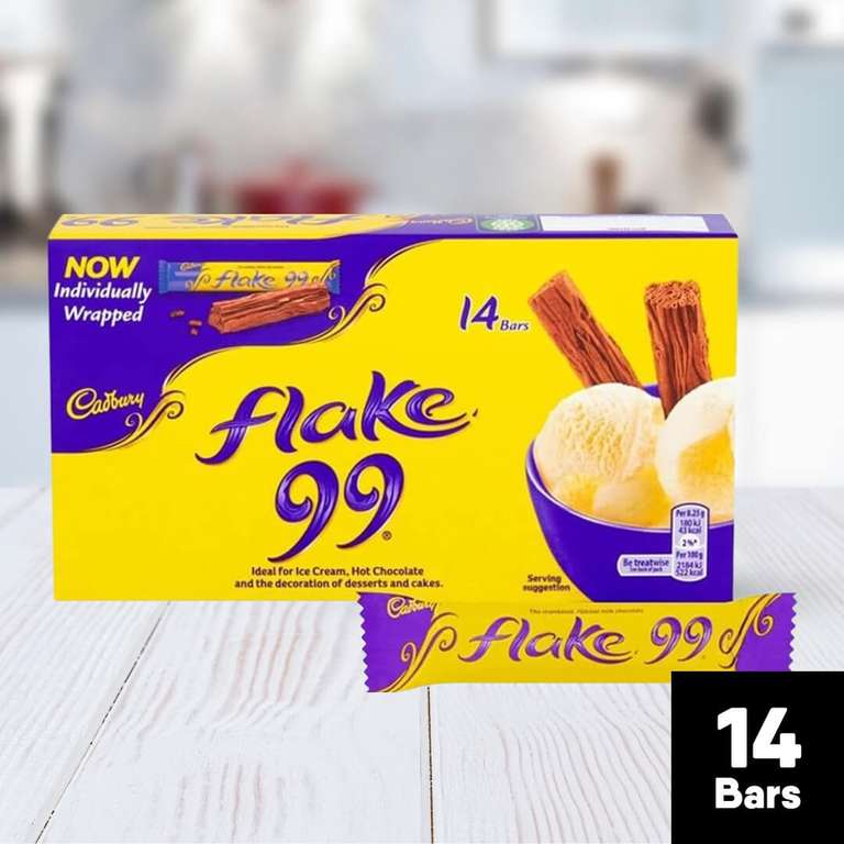 Cadbury Individually Wrapped Flake 99 Chocolate Bars - BBE 08/05/24 - Min Spend £25