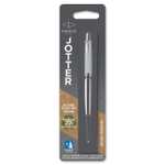 Parker Jotter Ballpoint Pen | Stainless Steel with Chrome Trim | Medium Point Blue Ink