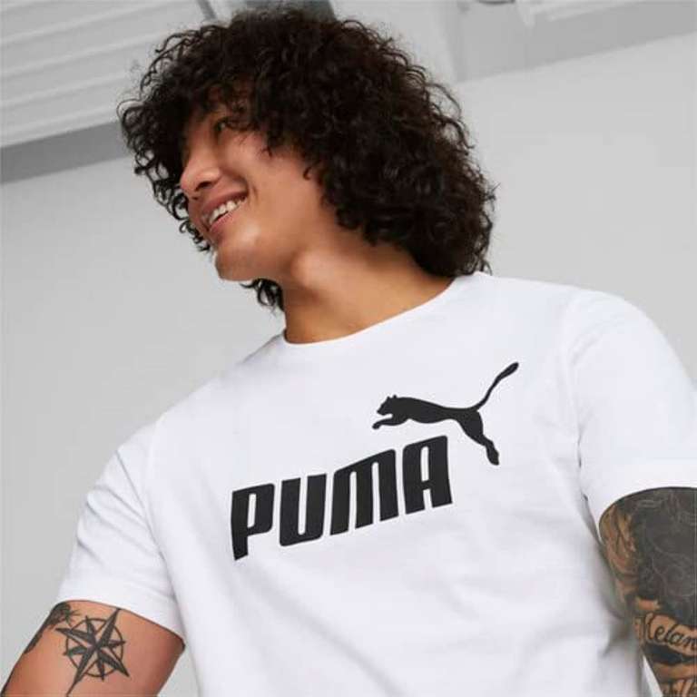PUMA Men's Ess Logo Tee White (S - 2XL) - £8 @ Amazon