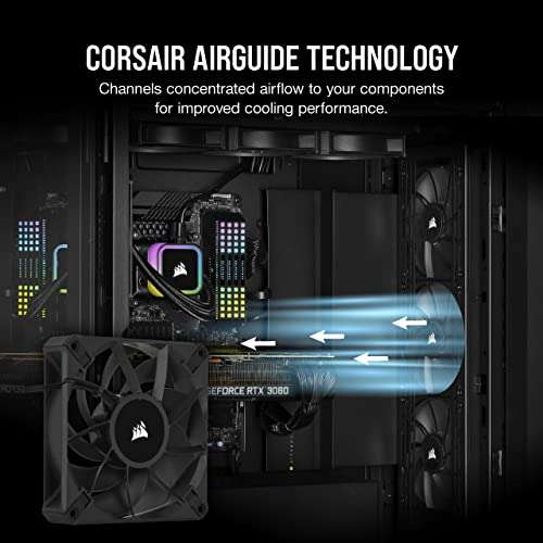 Corsair AF120 ELITE, High-Performance 120mm PWM Fluid Dynamic Bearing Fan with AirGuide Technology